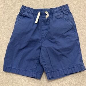Hanna Andersson Boys Blue Cotton Canvas Elastic Waist Drawstring Shorts 120 6-7
